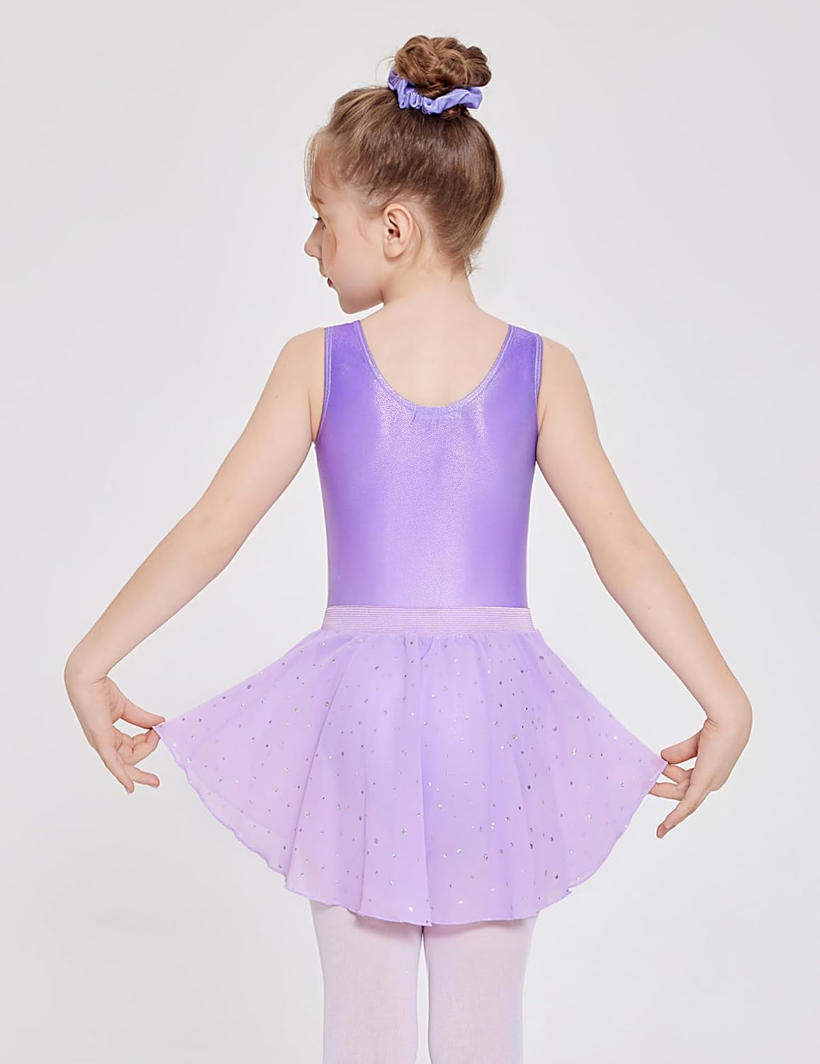 Zaclotre Gymnastics Leotards for Girls Sparkly Sleeveless Ballet Dance Dress Outfit Combo with Removable Skirt - Image 3