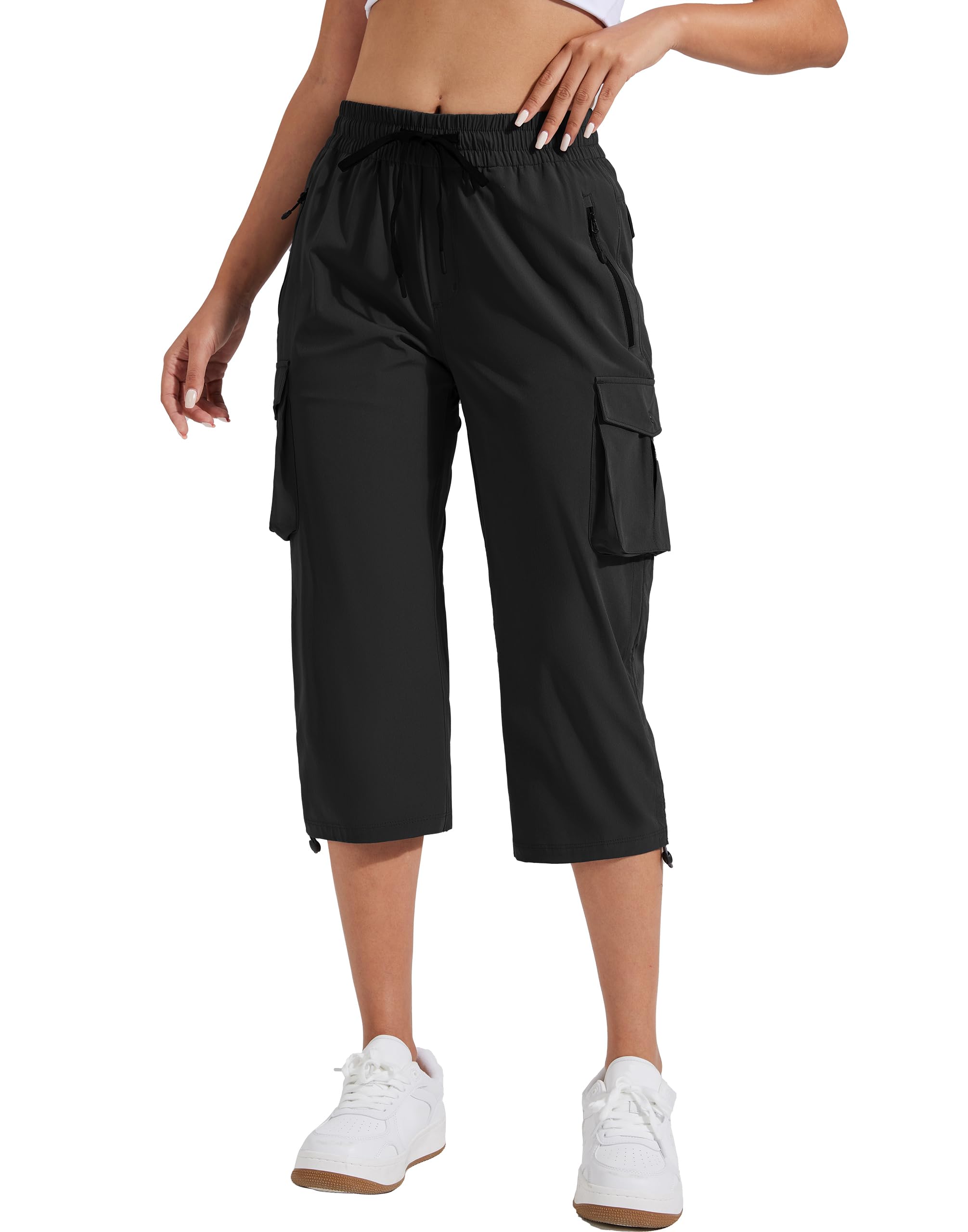 Pioneer Camp Pantalon capris cargo de randonnée léger à séchage rapide pour femme, pantalon d'été extensible pour femme, décontracté