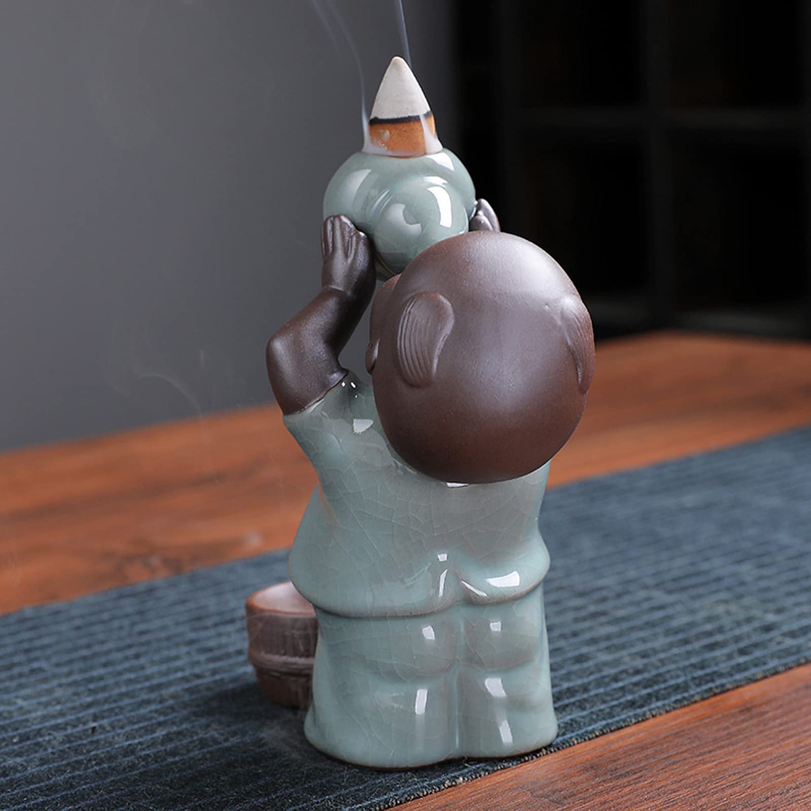 Bruciatore di incenso in ceramica per decorazione domestica in porcellana, diffusore di aromi, bruciatore di incenso per yoga in soggiorno, ufficio e camera da letto (forma arancione