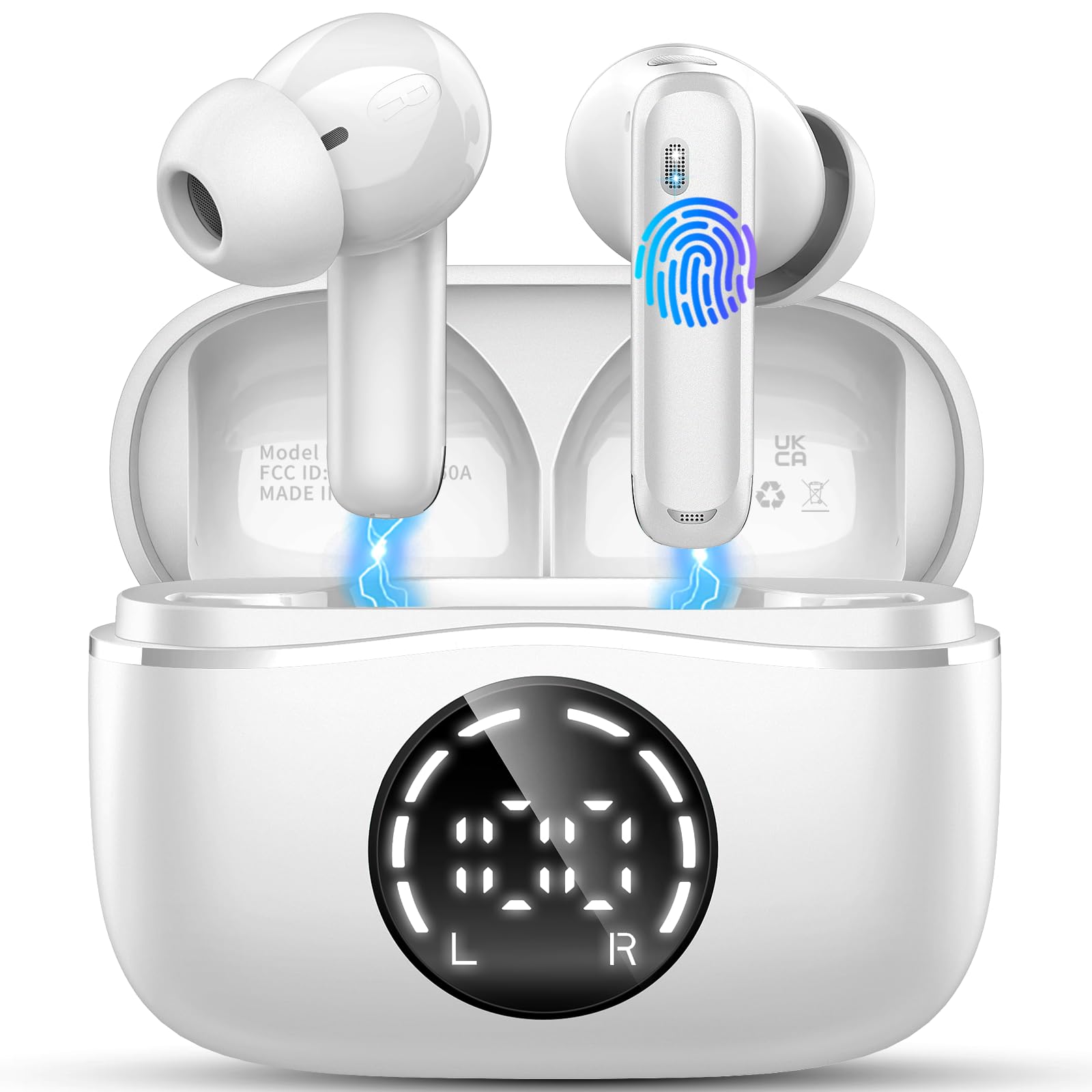 Auriculares Inalámbricos Bluetooth 5.4, Cascos HiFi con ENC y Pantalla LED