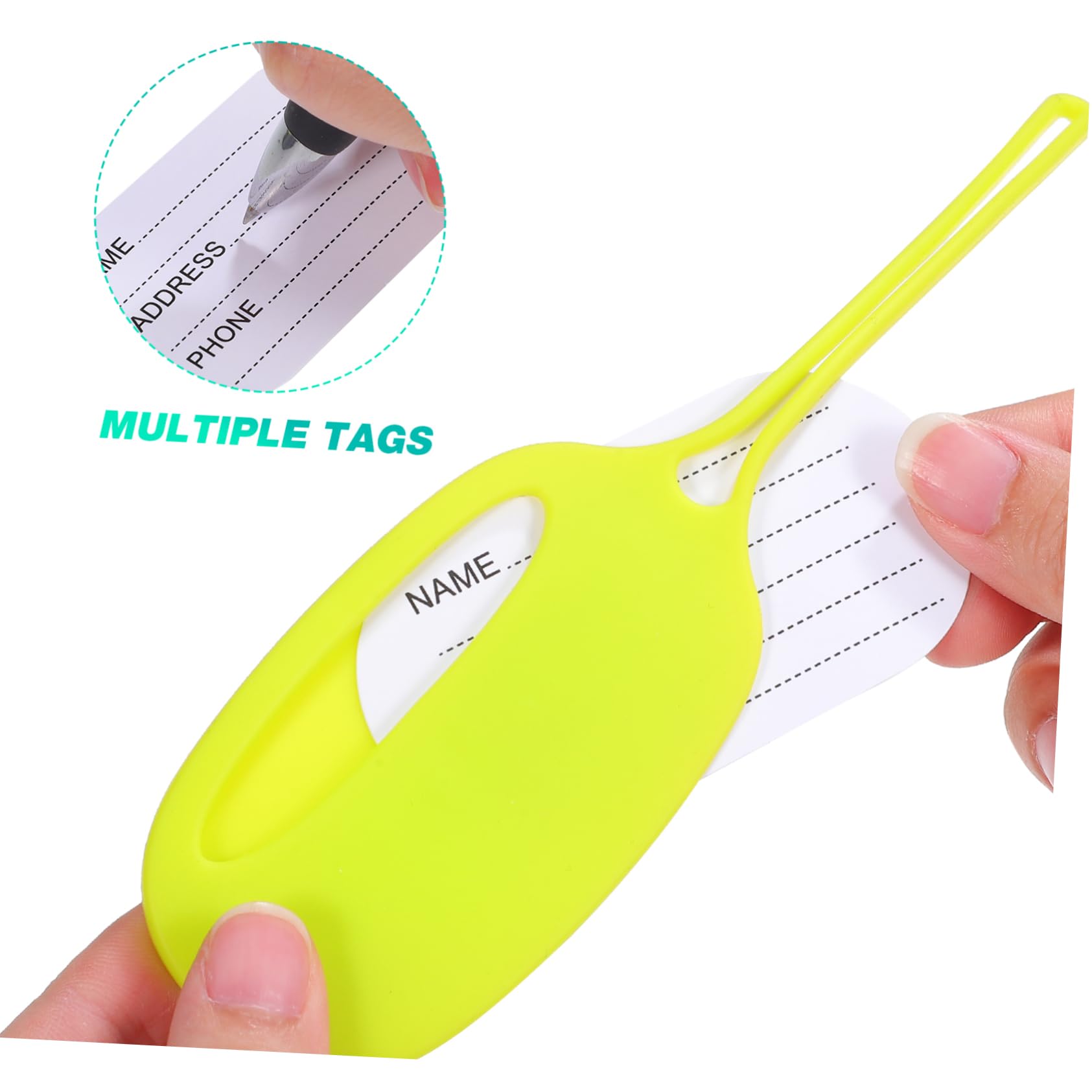 CALLARON 15pezzi Etichette Per Bagaglio Silicone Targhette Identificative Per Valigie e Passeggini Facili Da Usare Colori Vivaci Per Viaggi e Identificazione Rapida