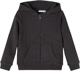 Name It Girl's Nkflena Ls Sweat Card Wh Bru Noos Sweatshirt Jacket