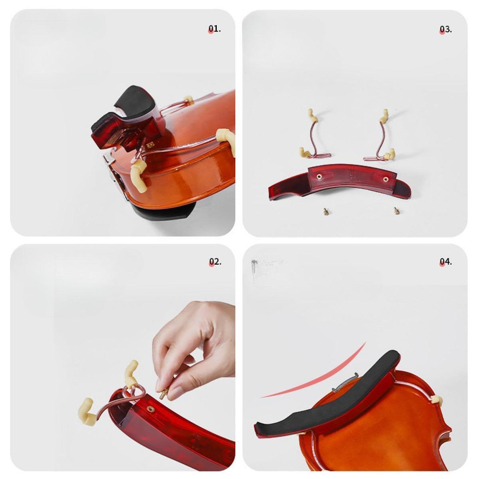 Spalliera per Violino 4/4 3/4 per Principianti, Ergonomica, Comoda, Antiscivolo, Mentoniera