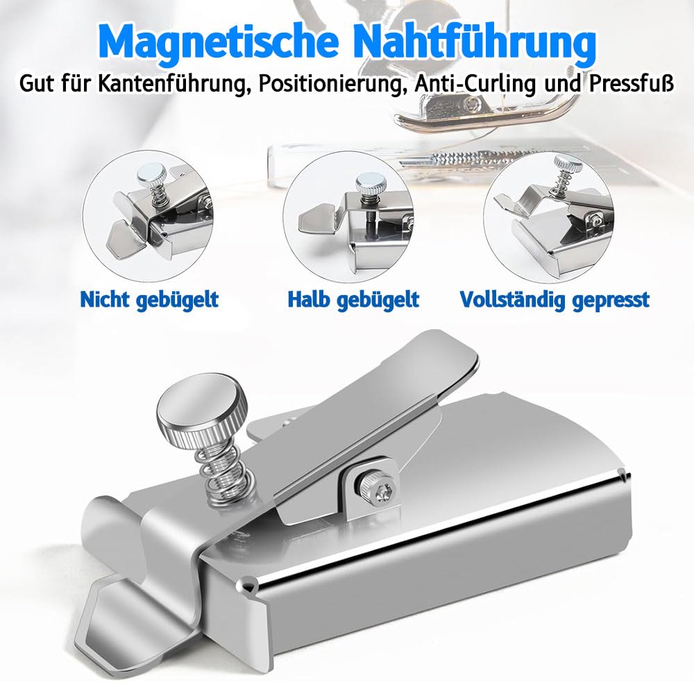 Guide De Couture Magnétique En Acier Inoxydable - Pour Machine à Coudre - 2 Pièces - Aide à La Couture Droite - 10