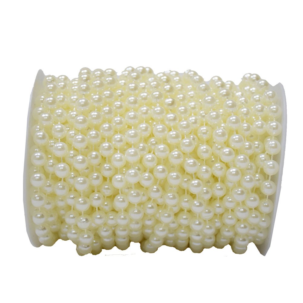 BoJia 10 mm Large Ivory Pearls Faux Crystal Beads by the Roll for Flowers Wedding Party Decoration
