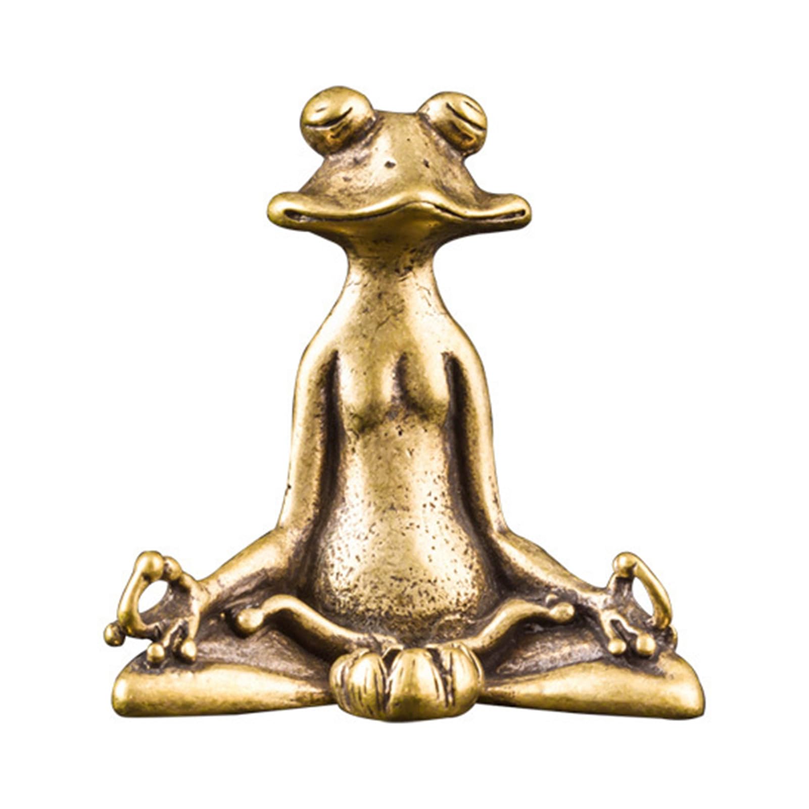 matumou Vintage Brass Sitting Zen Statue Sculpture Incense Holder Desk Ornament