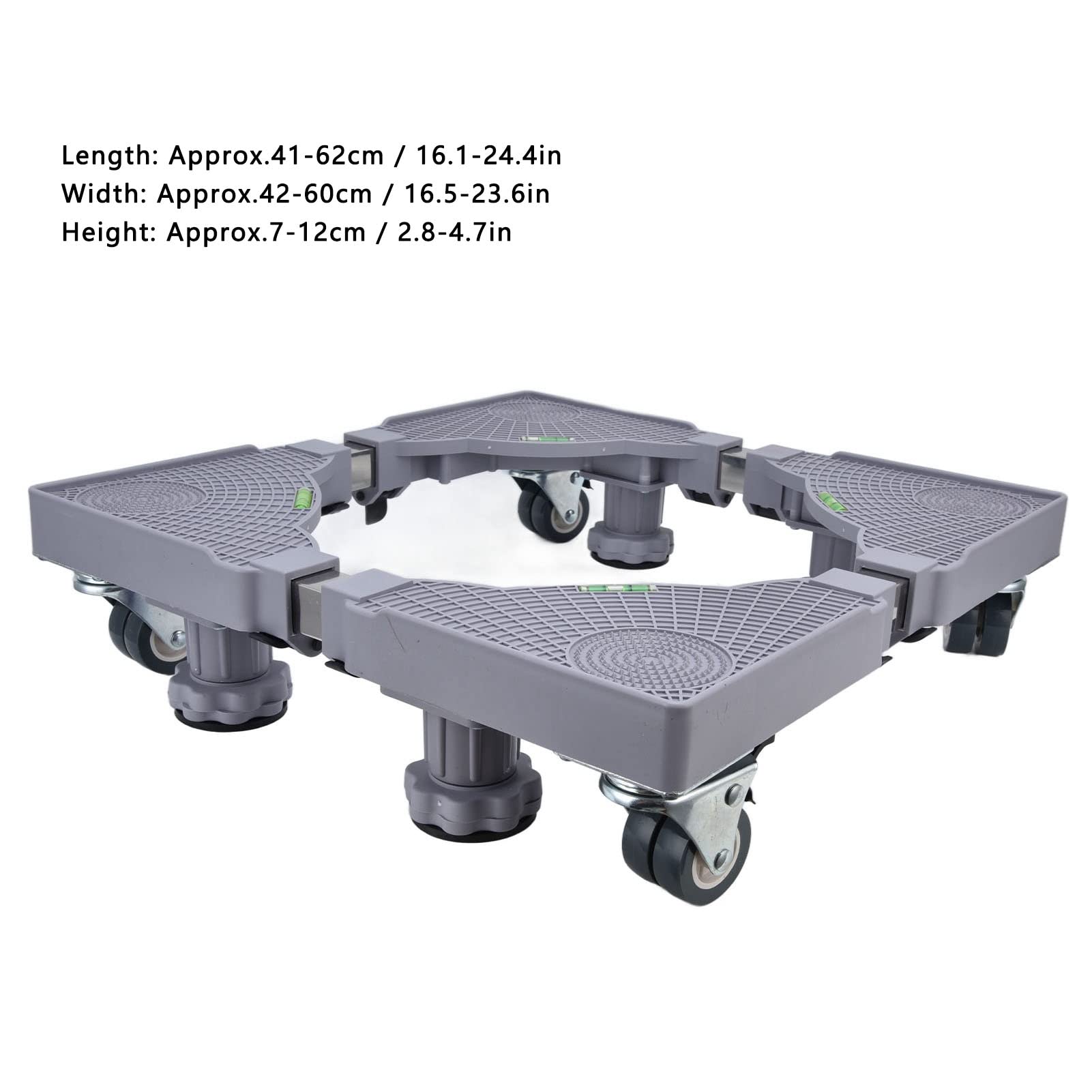 Base para Lavadora, Rodillo Ajustable Multifuncional, Soporte Bloqueable, Fácil de Mover, Antivibración para Lavandería, Plástico ABS, 42-60cm