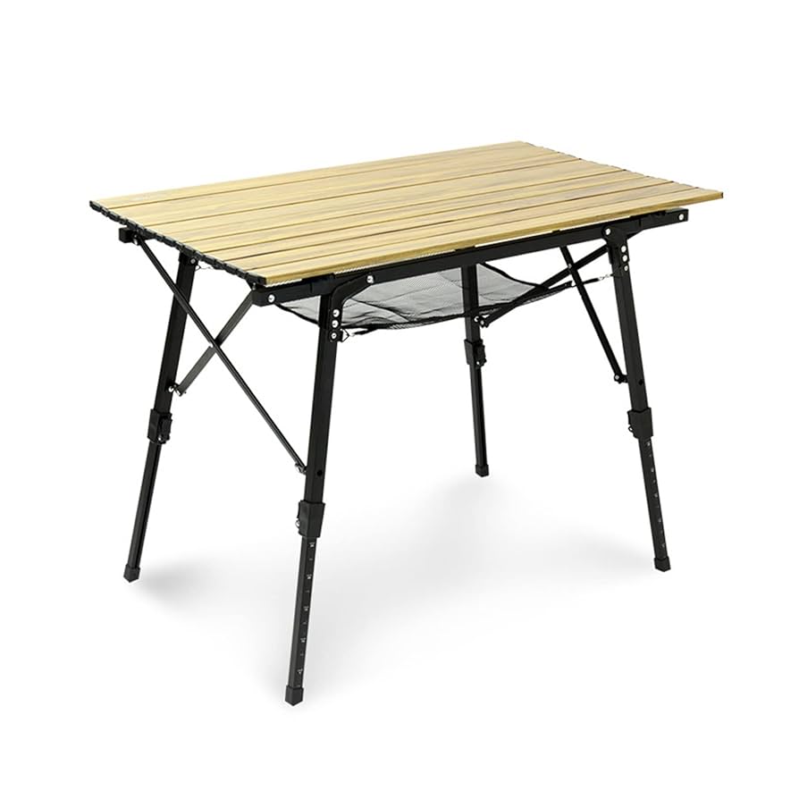 アウトドア　フォールディングテーブル CAPTAIN STAG アウトドアテーブル 60×120cm 高さ4段階調節付