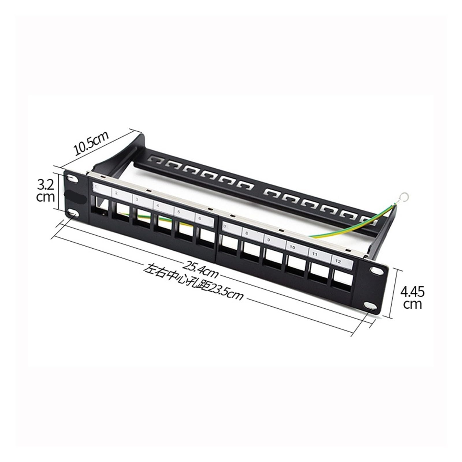 Netzwerk 10 Zoll 12-Port 1U leeres Patchpanel