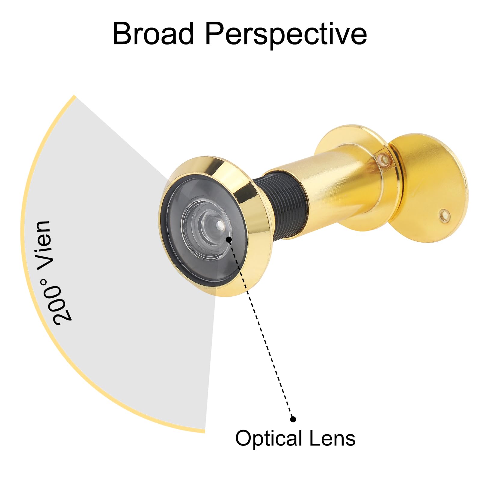 HOJLKLD Door Viewer, 16mm Brass Door Peephole with 16mm (5/8") Drill Bit for 35mm to 60mm (1-3/8" to 2-3/8") Doors - Image 4