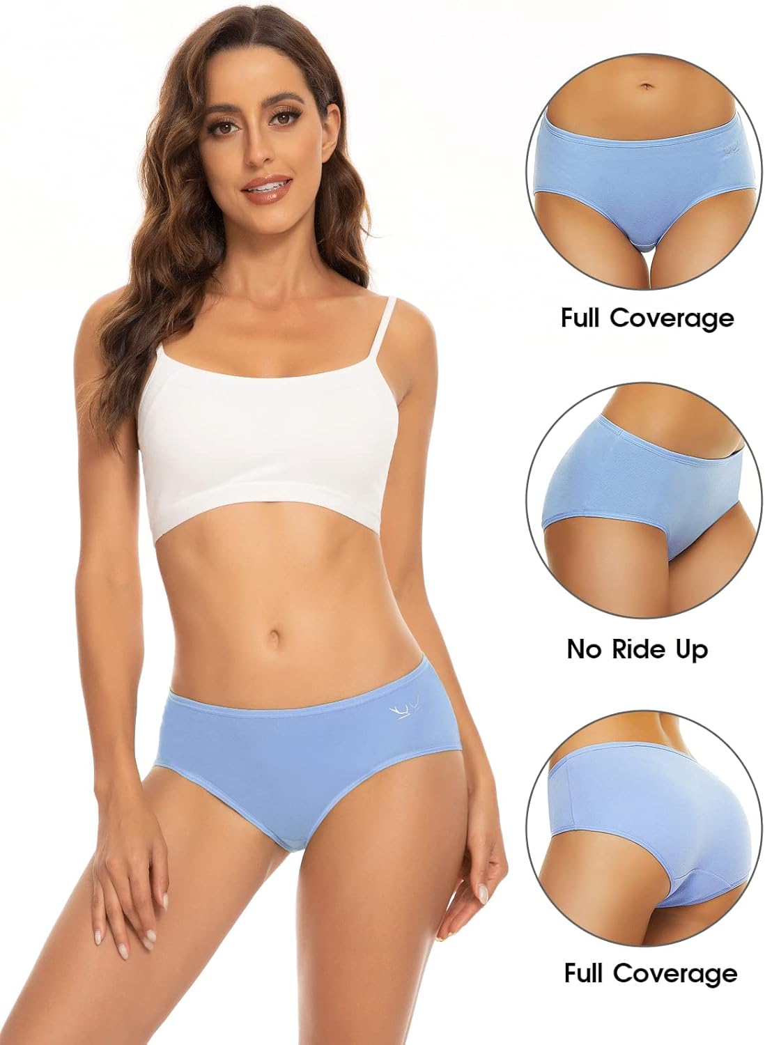 Benirap Womens Underwear Soft Cotton Hipster Panties Breathable Briefs 5 or 6 Pack - Image 5