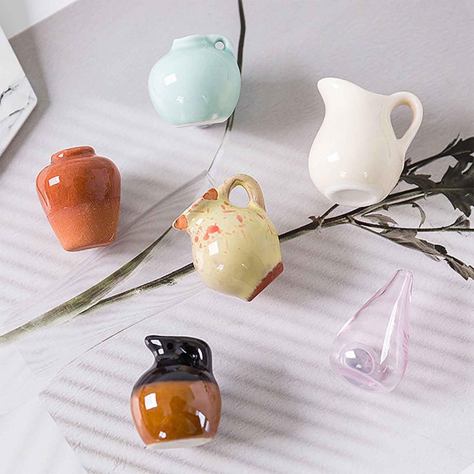 16 Mini Aimants Vase – Résine Brillante, Aimant Puissant | Décoration Frigo, Tableau Blanc | Cadeau Créatif