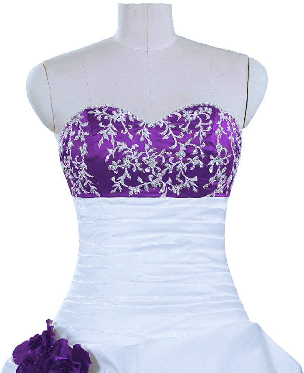 Élégant Bustier Broderie Robe de Mariée en Taffetas et Organza - A-Ligne Longue Nuptiale pour Femmes