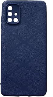 جراب حماية متين بتصميم شبكي مضاد للصدمات وخفيف الوزن متوافق مع سامسونج جالاكسي A71، (كحلي)