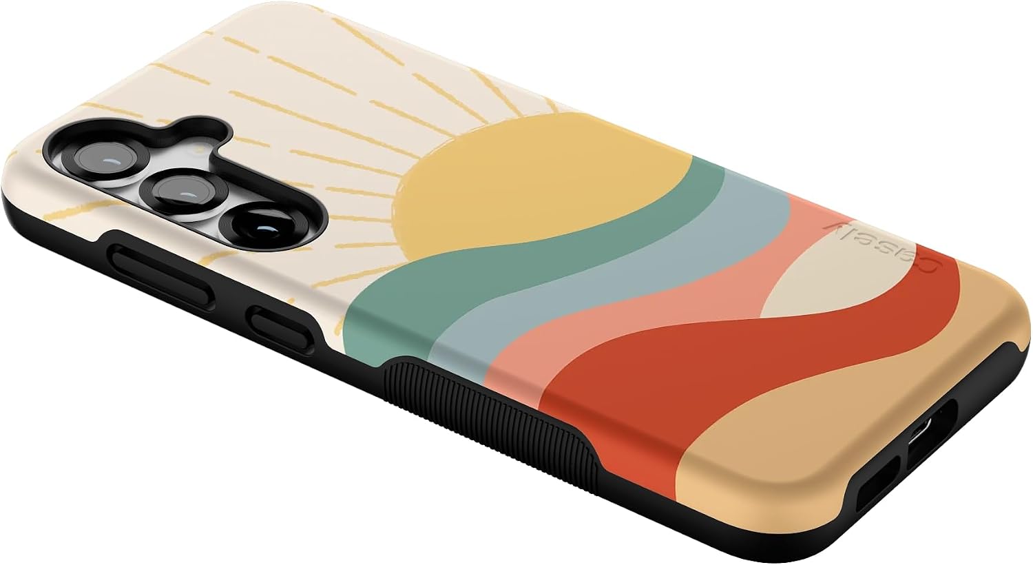 Casely Galaxy S25 Plus Case | Here Comes The Sun | Colorblock Sunset | Bold Protective Design | Compatible with MagSafe