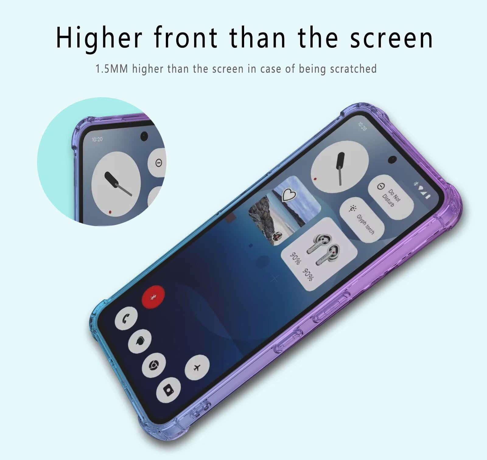Farbverlauf-Handyhülle Für Nothing Phone 3A Pro – TPU Silikon, Transparent In Blau-Lila