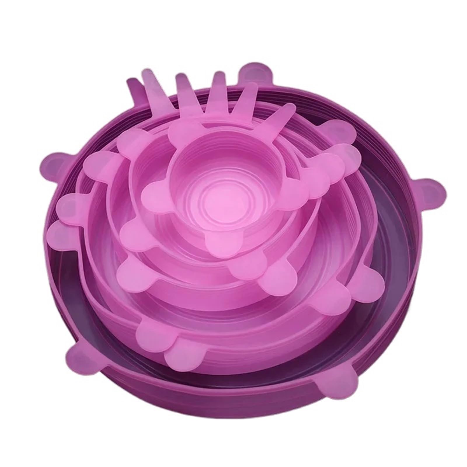 3Sets Reusable Silicone Cover Stretch Lids Airtight Food Wrap Covers Keeping Fresh Seal Bowl Stretchy Kitchen Cookware for Bowls Jars(Pink)