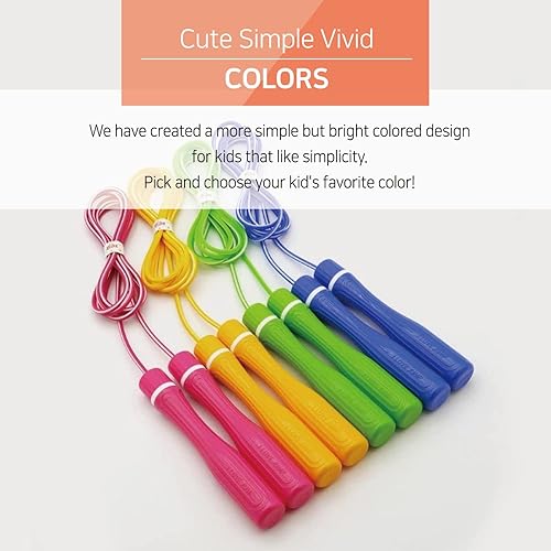 Miniatura 3 de KSY - Cuerda de saltar para niños (serie Crystal)  Cuerda de saltar de PVC duradera para niños de 6 a 12 años  ligera, ajustable y sin enredos