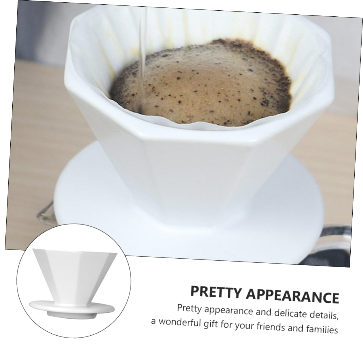 HOMSFOU 1pieza Filtro De Café Cerámico Portátil Para Preparación Manual Taza De Café Reutilizable Accesorio Práctico Para y