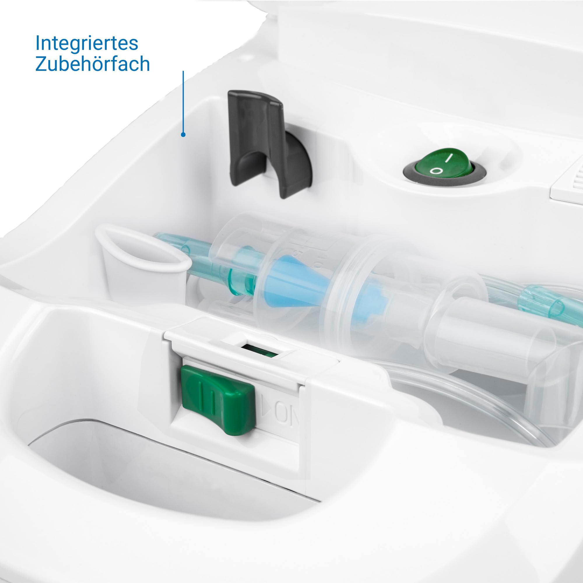 Medisana IN 550 Inhalator, Inhalationsgerät mit Mundstück und Maske | Für Erwachsene & Kinder, Vernebler Inhaliergerät bei Erkältung & Asthma mit extra viel Zubehör, Integriertes Zubehörfach