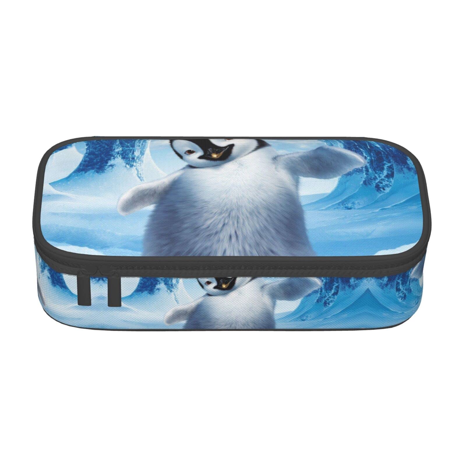 Cute Penguins Taking Pictures Large Capacity Pencil Case Pouch Holder Pen Case School Supplies Gift for Middle High School Students Girl Boy Adult Teen