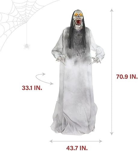 Miniatura 5 de Haunted Hill Farm Tekky - Prisionero de Thrashing activado por movimiento por Tekky, animatronic sentado de Halloween para interiores o exteriores