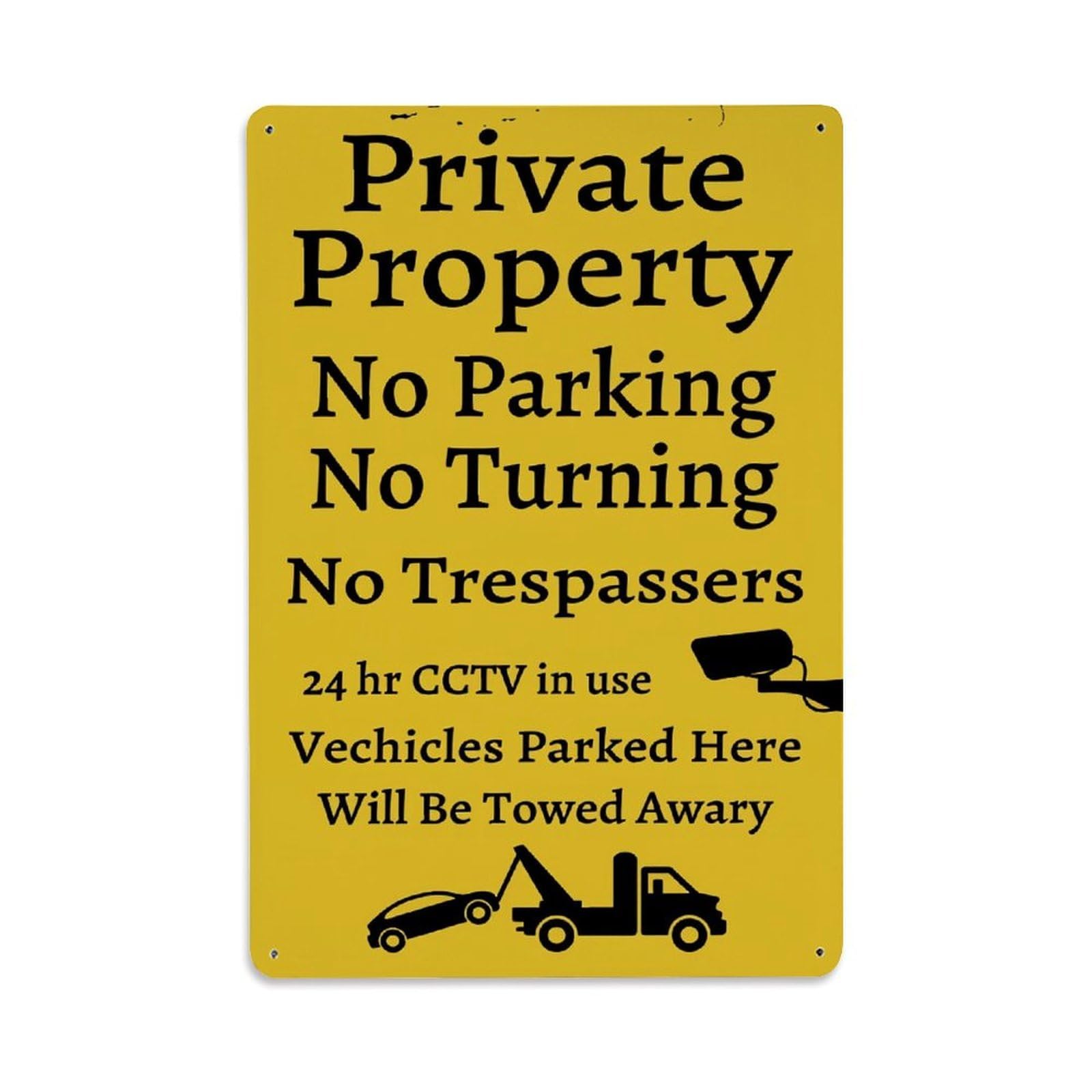 Enderetf Vintage Private Property No Parking No Turning- Tin Sign Metal Poster, Home Bar Garage Man Cave Cafe Indoor & Outdoor Wall Decoration 8X12inches