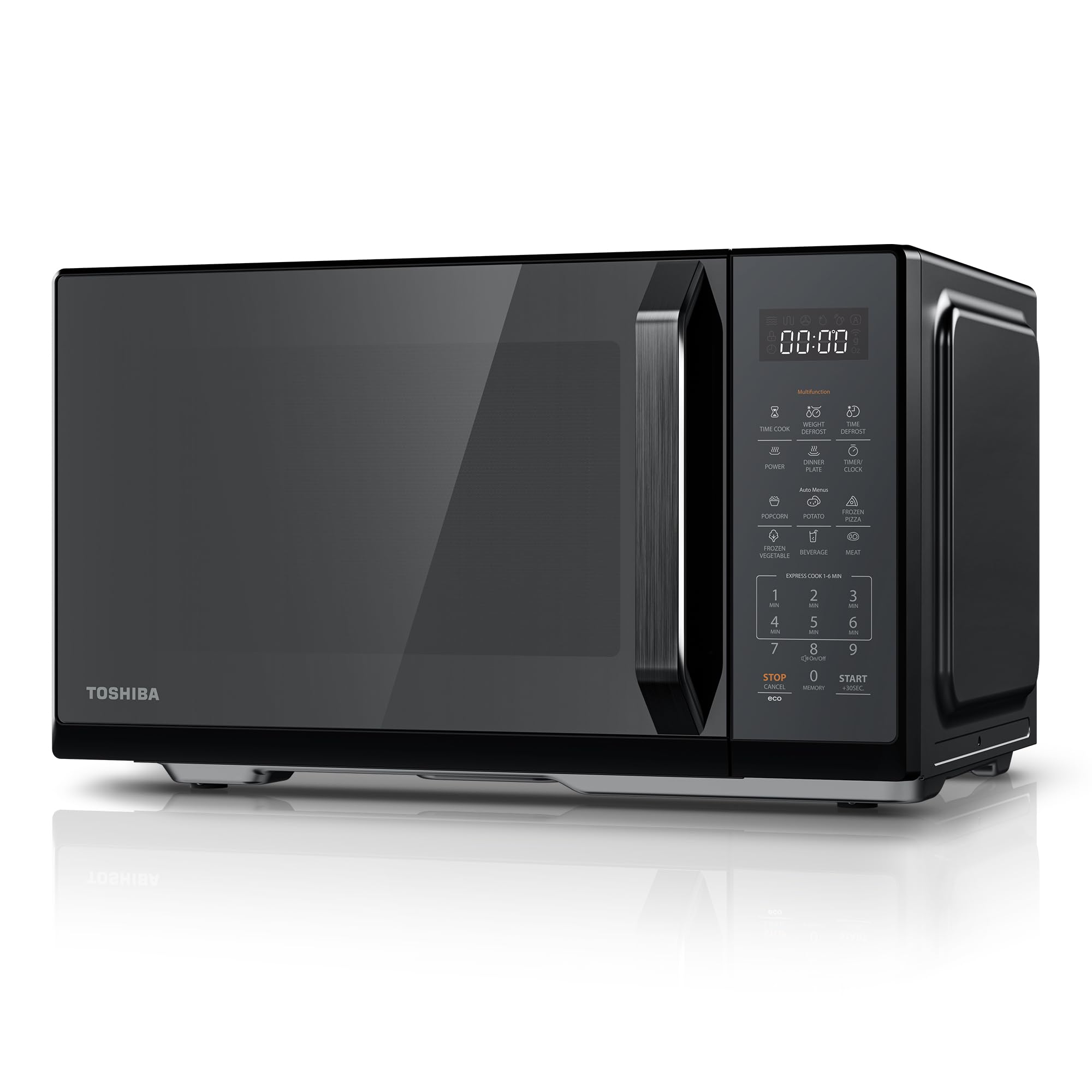 Toshiba Black Mirror Microwave 900w 23L Microwave Oven with Digital Display