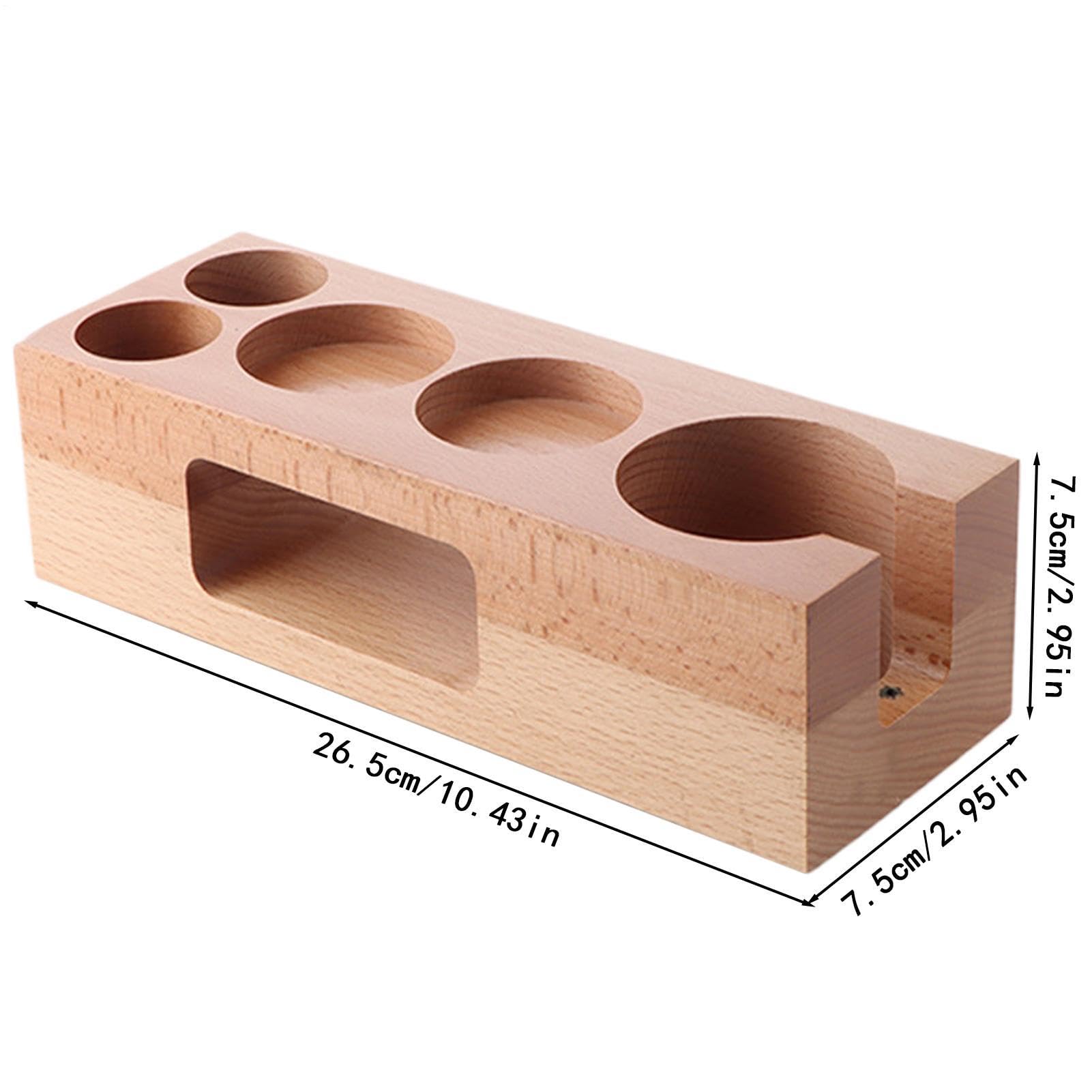 Estación espresso Organizador Multifuncional en Madera Natural 58 mm | Accesorios para Barra de Espresso Para Organización Diaria Matutina Para Preparación Y Almacenamiento En Esquina Cocina