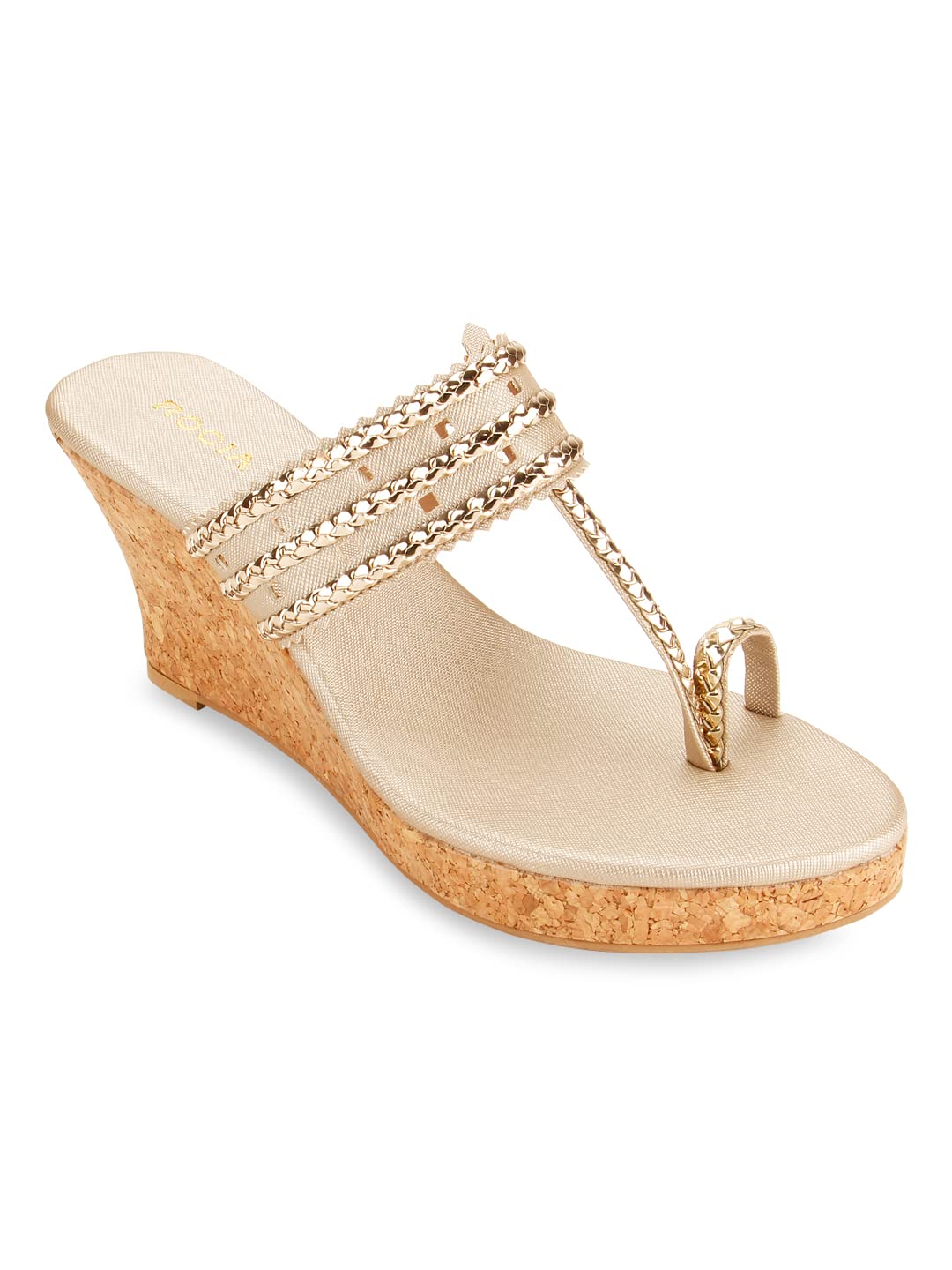 Rocia Gold Women Kolhapuri Wedges (B0B12YSSCQ) Amazon Price History, Amazon Price Tracker
