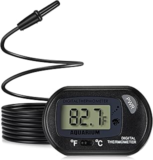 Aquarium Thermometer Digital LCD Water Thermometer with Probe and Suction Cup Water Temperature Thermometer for Fish Tank Aquarium Marine Reptile Habitat
