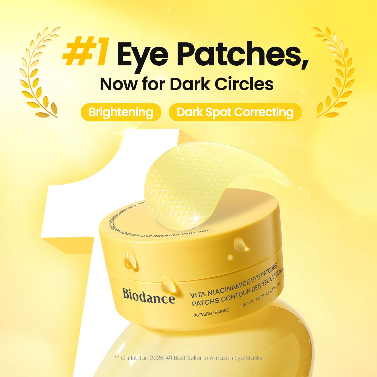 BIODANCE Hydrogel Eye Patches for Under Eye, Vita Niacinamide (60 Count) view 2