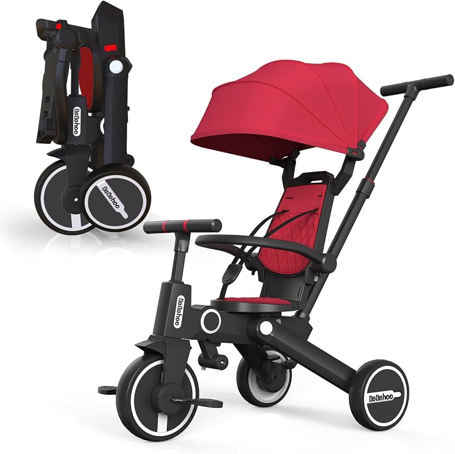 Amazon.co.jp: Bebehoo三輪ベビーカー 軽量三輪車 折りたたみ