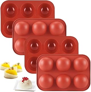 Wysokiej jakości silikonowa forma do pieczenia, NALCY 6 otworów silikonowa forma do ciasta, półkulkowe formy do ciasta, silikonowa forma bomba na gorącą czekoladę, bez BPA - 4 sztuki