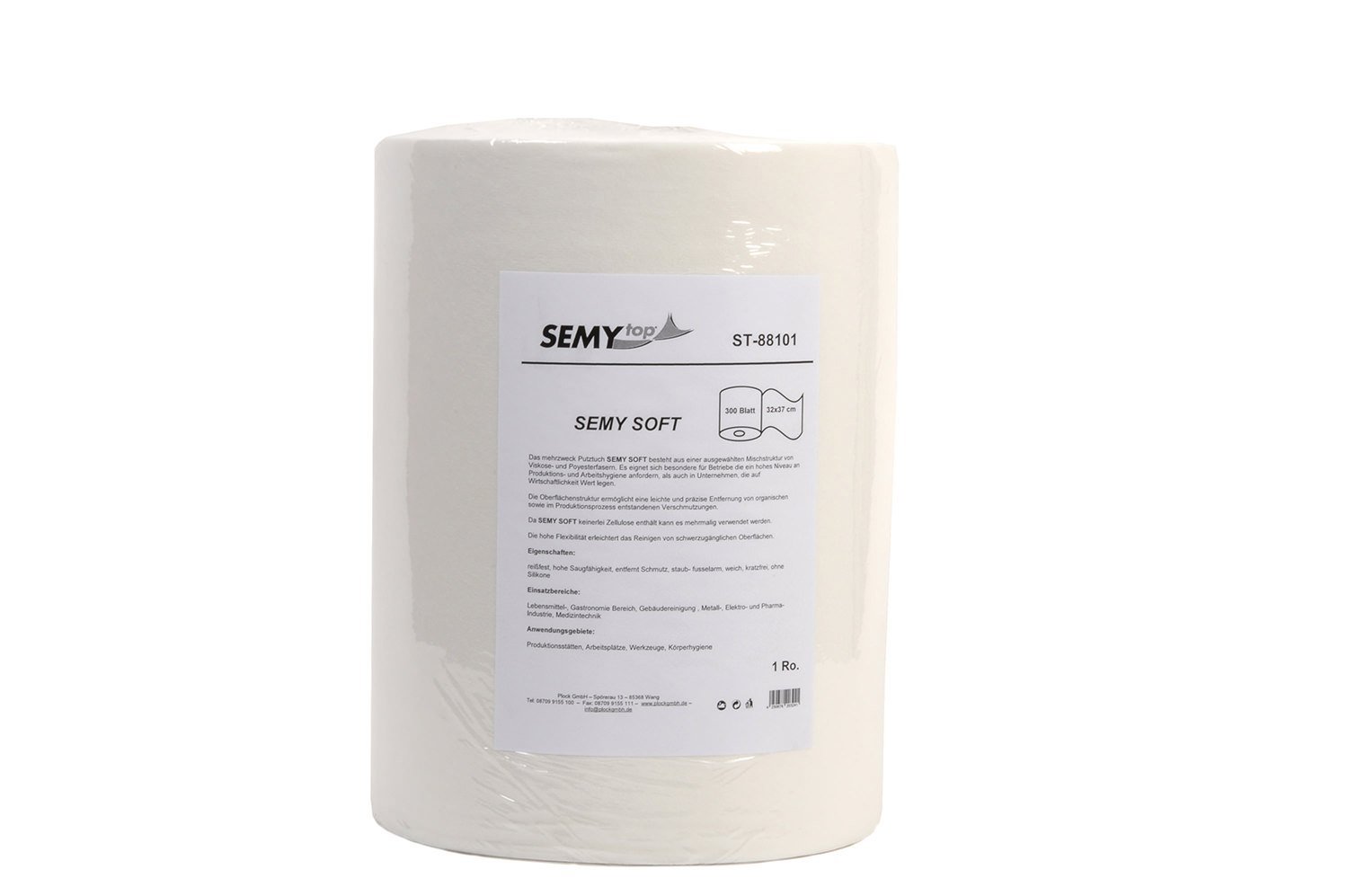 Image secondaire de Semy Top Rouleau de 500 chiffons spécial nettoyage Double épaisseur Blanc 32 x 37 cm