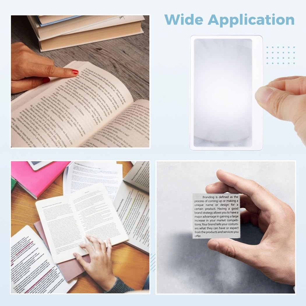 Lot de 100 lentilles de Fresnel Fines, loupe au Format Carte bancaire, lentilles grossissantes Portables 3X pour Lecture, Cartes de 8,4 x 5,6 cm pour journaux, Livres et Documents