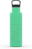 Vista 187 de Well Told Botella de agua aislada con mapa de Washington DC grabado, botella de acero inoxidable grabada (21 onzas, blanco) botella aislada de mapa