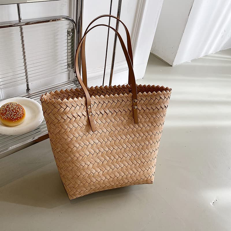 Straw Beach Bag for Women, Large Capacity Straw Tote Beach Bag, Fashion Summer Vacation Essentials Beach Bags Women3