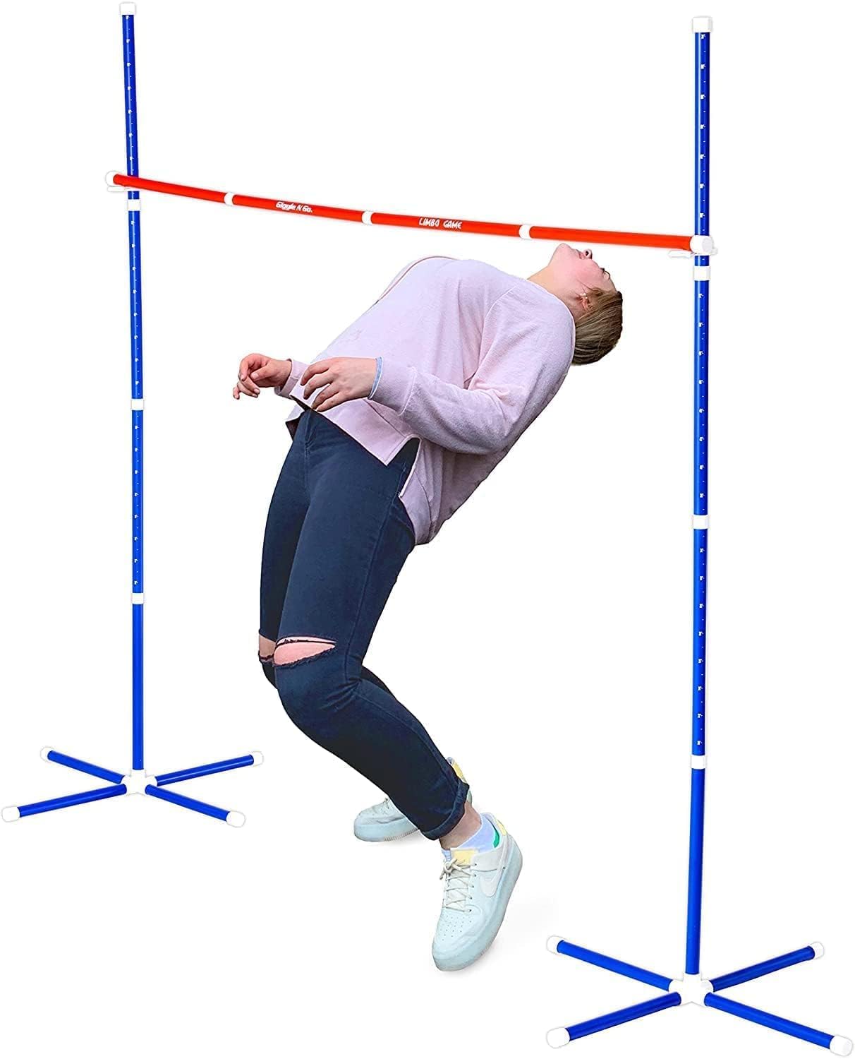 THE WHITE SHOP Play Platoon Limbo Game for All Ages, Limbo Stick Set Yard Game, Great for Luau Party, Beach Party and BBQ, Easy to Set Up and Play Anywhere