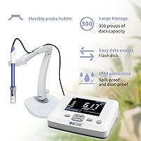Vista 5 de ONiLAB Medidor de pH de laboratorio de sobremesa, precisión de pH 0,01, calibración automática de 1-3 puntos, pH 3 en 1/Electrodo de temperatura