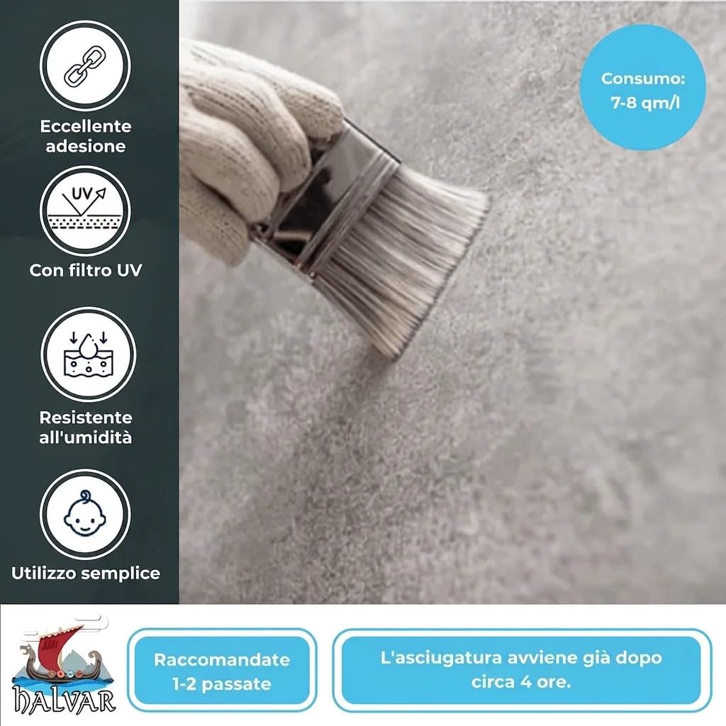 vernice per pavimenti in cemento/resina per pavimenti satinato Bianco/Grigio/ nero RAL 9001-9018 pittura per facciate (2,5 L, RAL 9018 Bianco papiro) Halvar