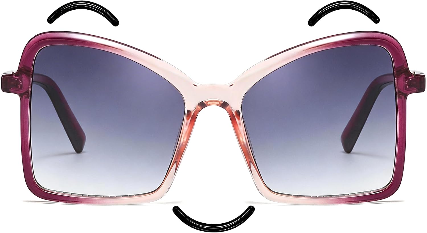 Chicid Oversized Cat Eye Sunglasses Womens Trendy Square Cateye Sun Glasses UV400 Protection