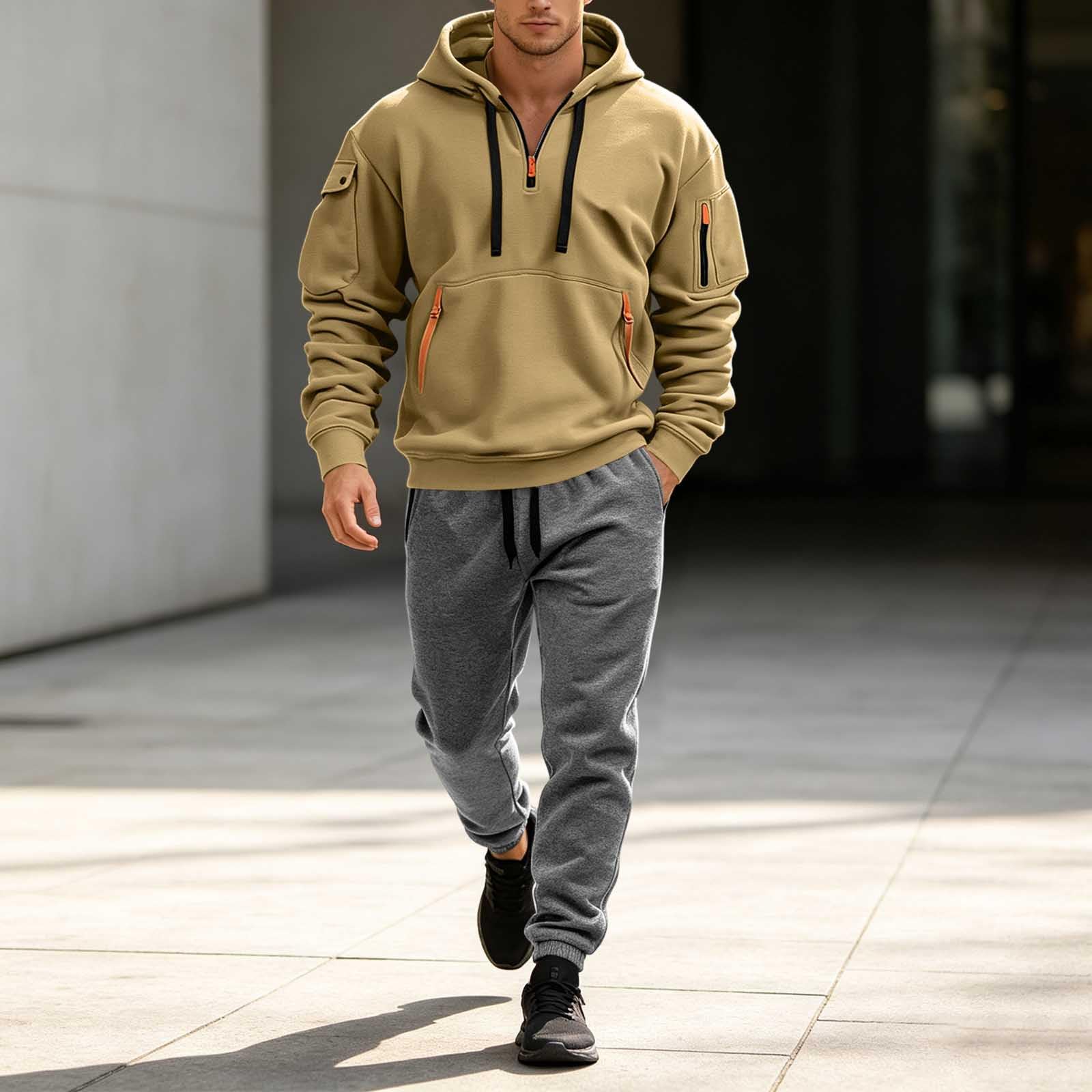 Tuta Uomo Completa Invernale Felpa e Pantaloni Sportivi Set 2 Pezzi Leggero