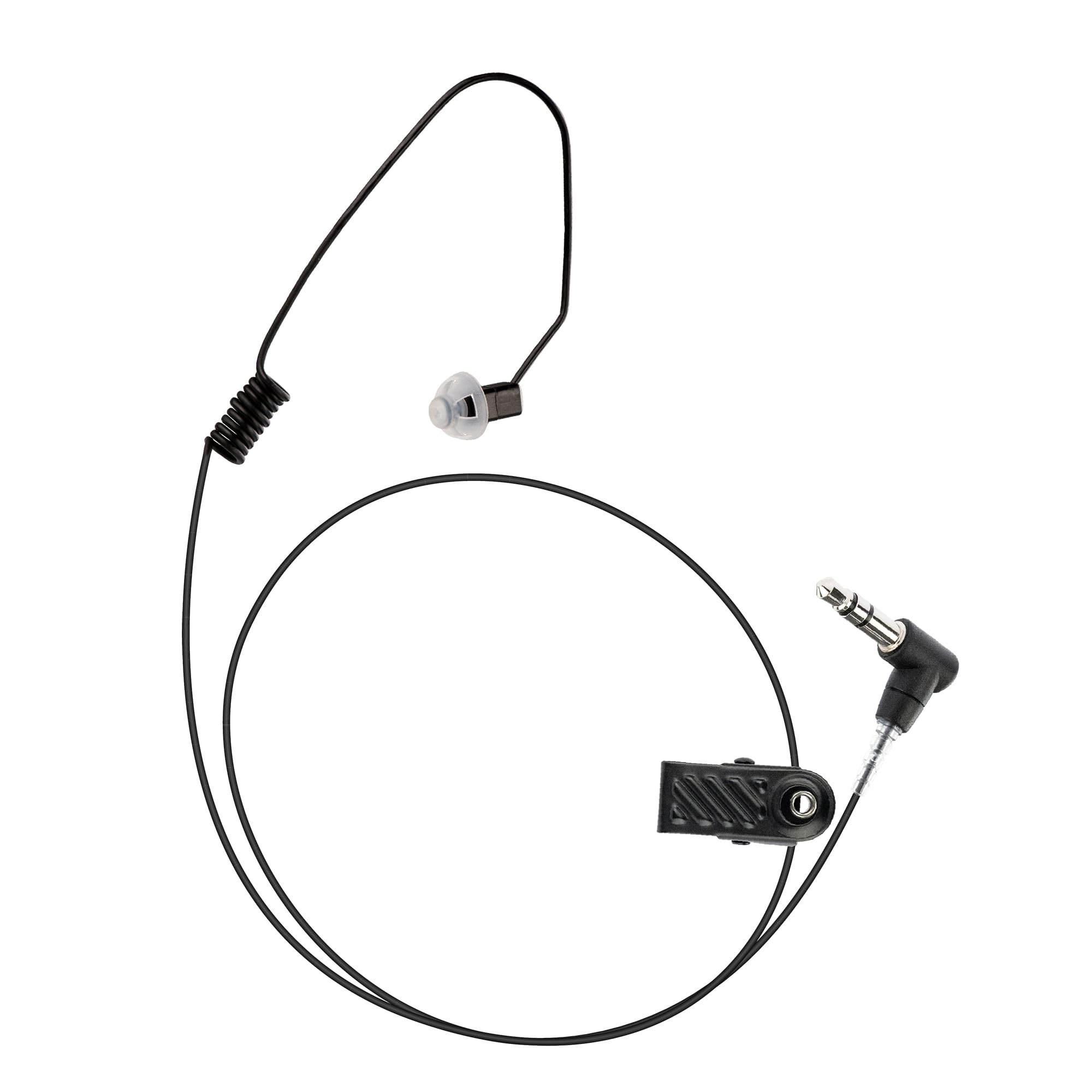 Arrowmax Black Shadow Tubeless Covert High-Definition Listen-Only Earpiece with Balanced Armature Speaker, 3.5mm Connector Works with Speaker Mics, RSM & PTT Units