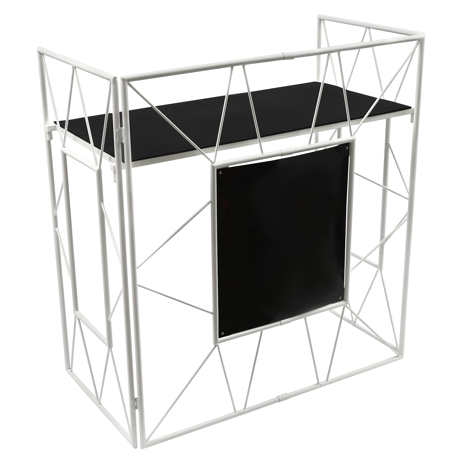 Portable DJ Facade Booth Foldable DJ Controller Stand Recording Studio Racks Frame Booth DJ Display Rack with Storage Bag for Bars Music Festivals Studios KTVs