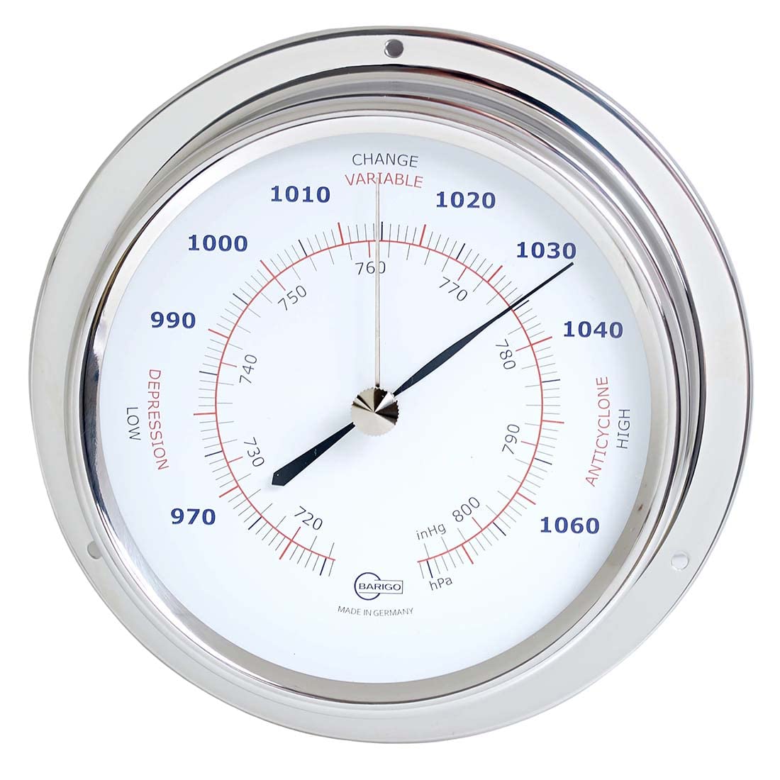 Barigo Barometro Regatta acciaio inossidabile, argento, L x A 120 mm x 40 mm, 184rfpo