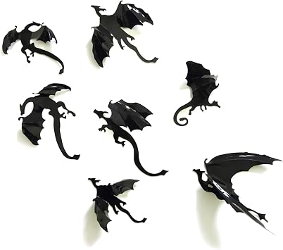 Honbay PVC 3D Dragon Decorative Wall Decals Wall Stickers for Home Wall Decoration