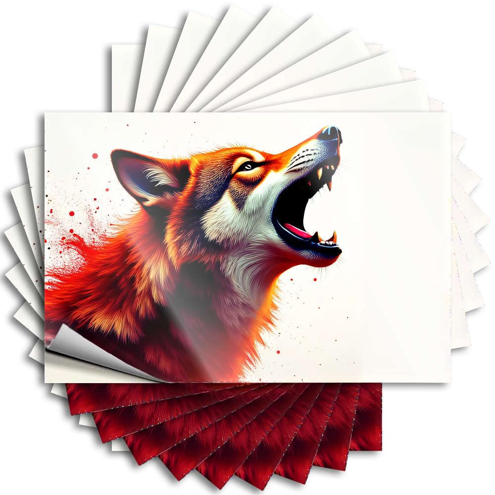 Fzfn Colour Basement Decor Adults Saying - Roaring Wolf With Fiery Ears Bottle Waterproof Vinyl Sticker(6X9cm)