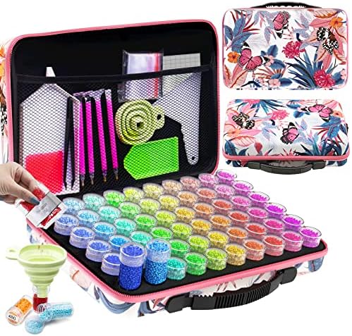 ARTDOT Diamond Painting Storage Containers, 60 Slots Diamond Art Accessories and Tools for 5D Diamond Painting Kits Organizer