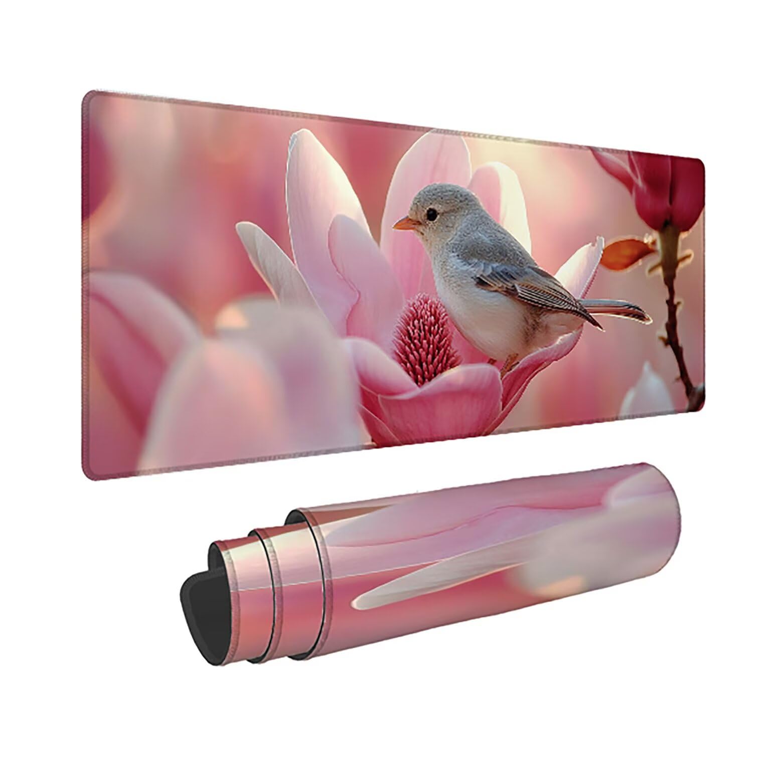 Podkładka pod mysz do gier XXL ze zwierzętami kwiatowymi, podkładka pod mysz XXL - 1400 x 600 x 3 mm, podkładka pod mysz matowa, bardzo duża z tkaniny, antypoślizgowa podstawa, dla graczy, osobista
